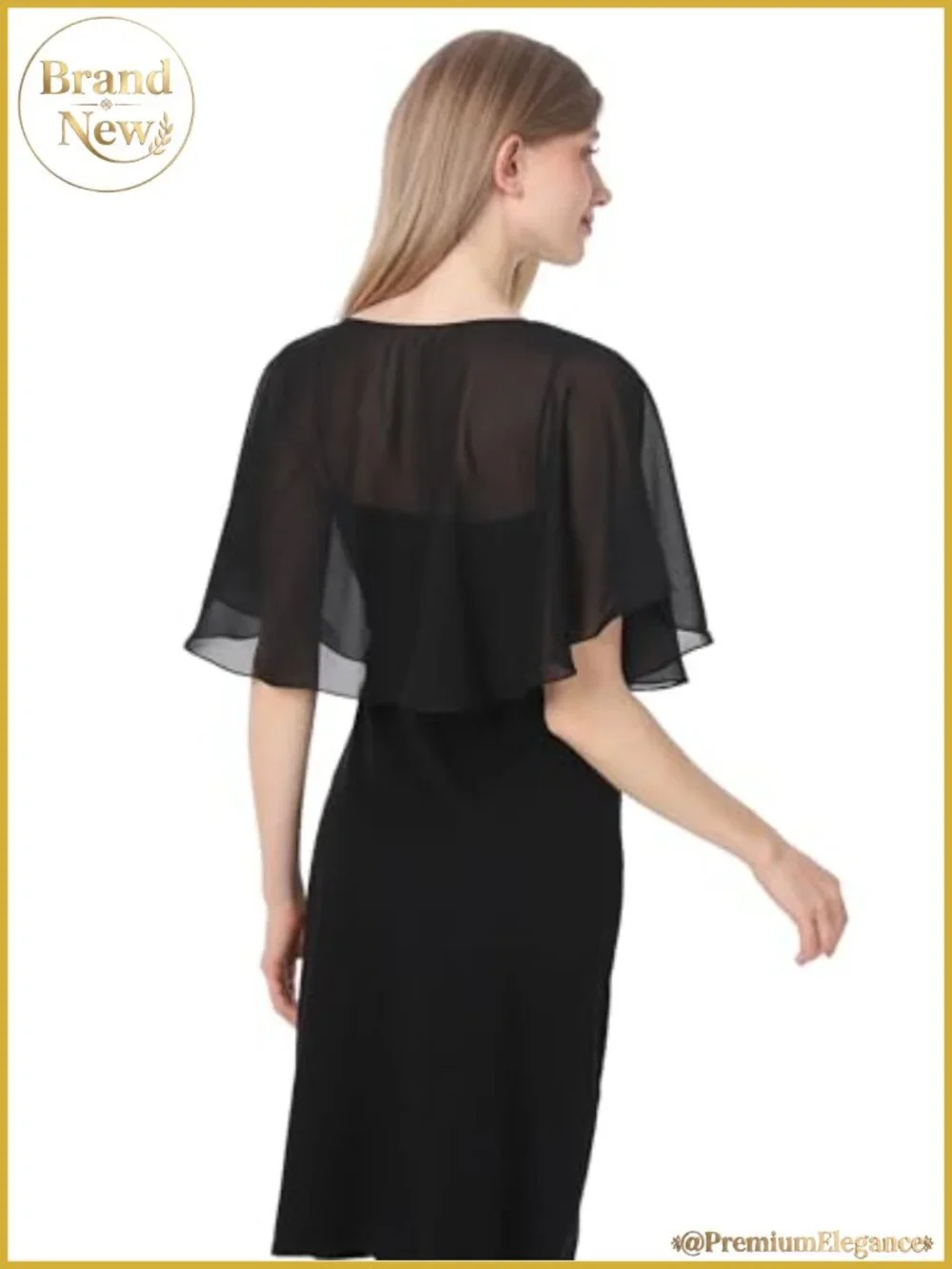 Chiffon Capelet Shawl Wrap for Evening Dress Cover Up One Size